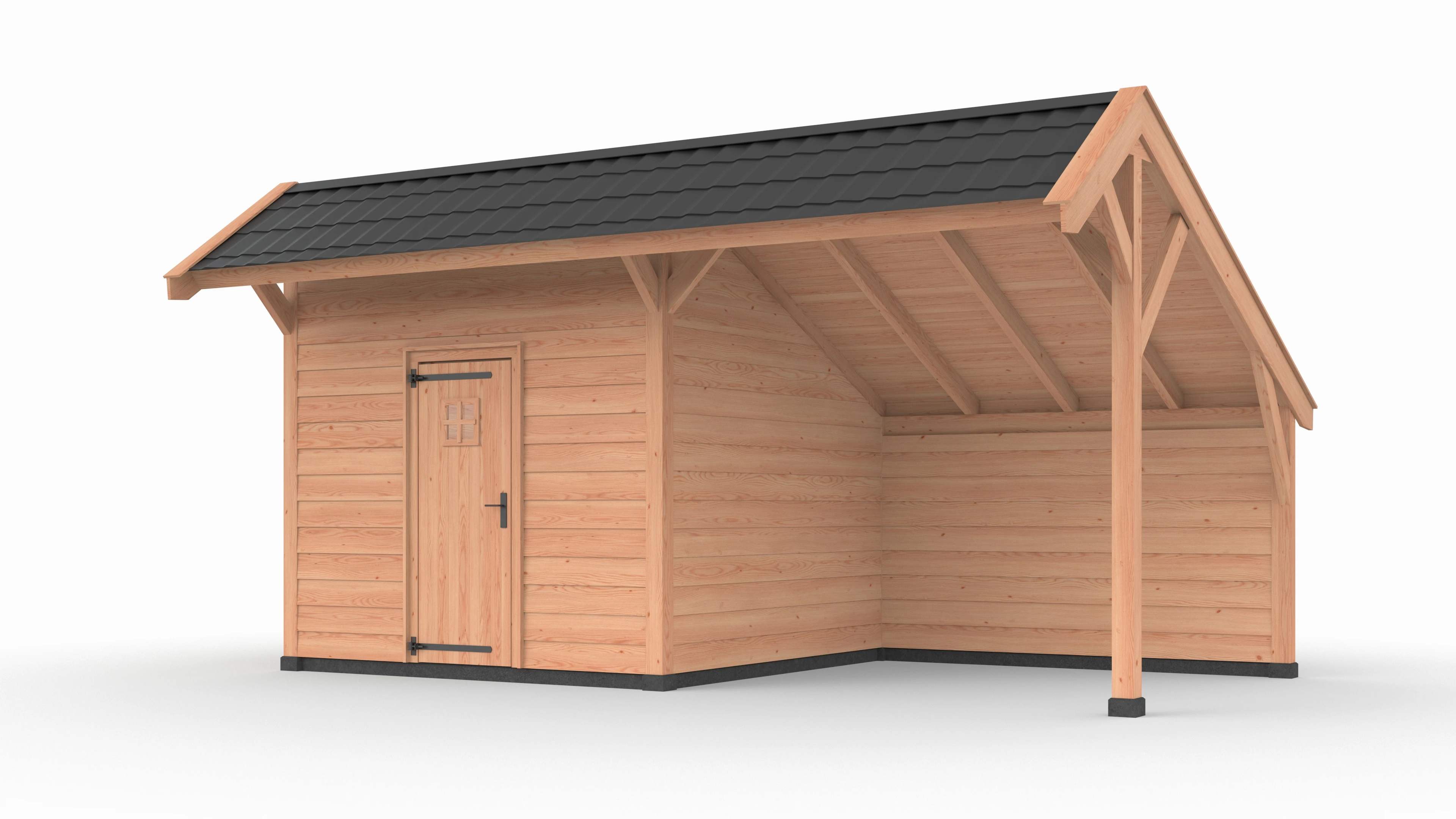 Douglas kapschuur, 600 x 300, met schuur en achterwand, Westwood Comfort - Afbeelding 1